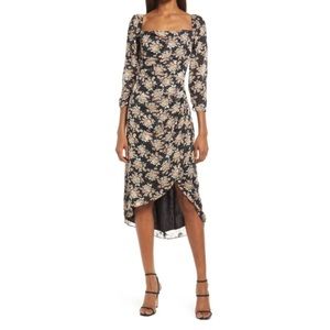 FLORET STUDIOS Floral Long Sleeve Dress in Black - Medium LD44389-001FL Cocktail